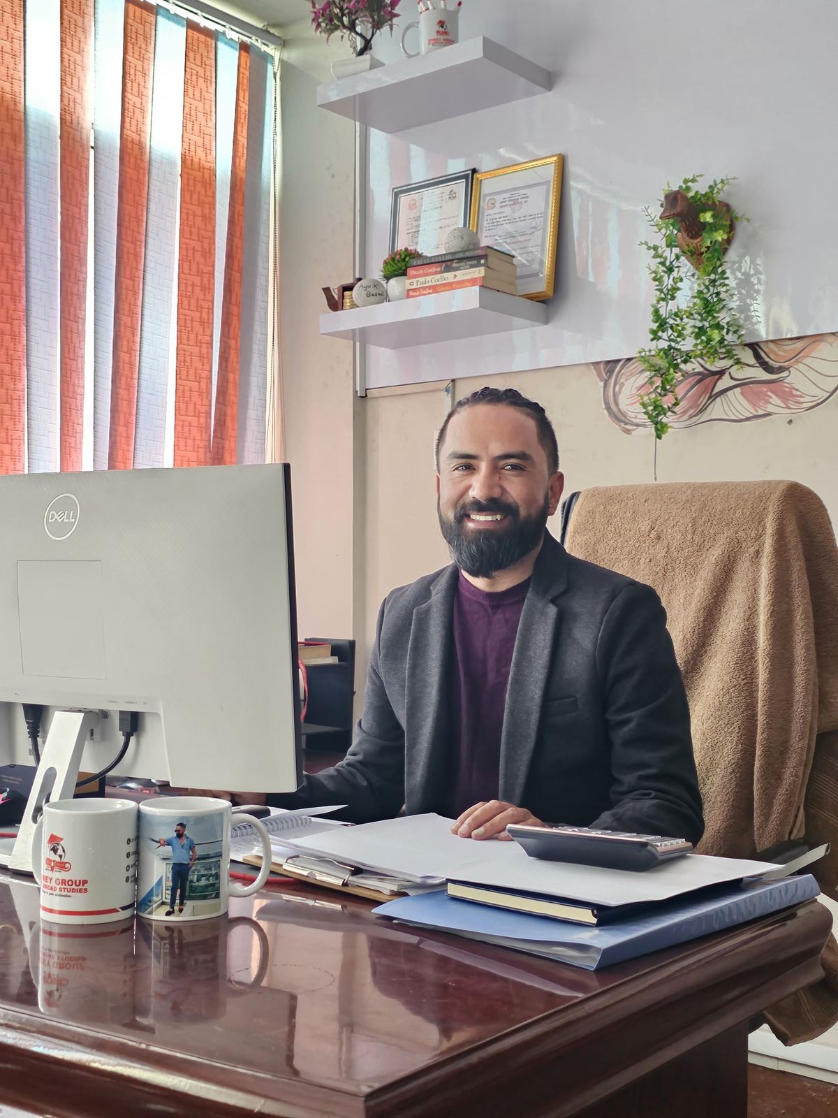 A Shrey Education advisor working at the Kathmandu office