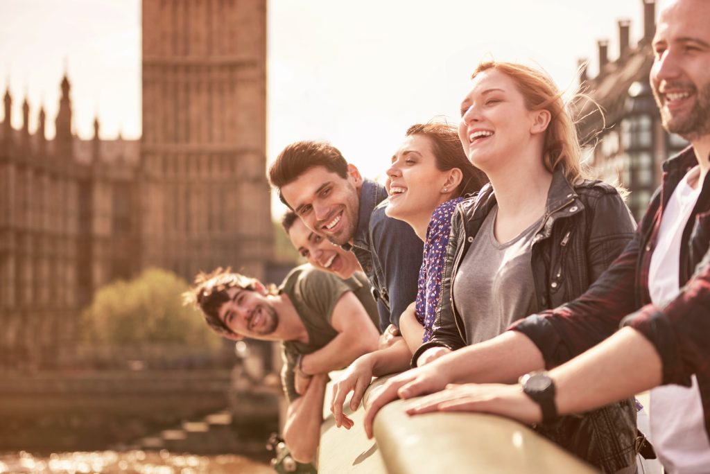 Group of international students on campus