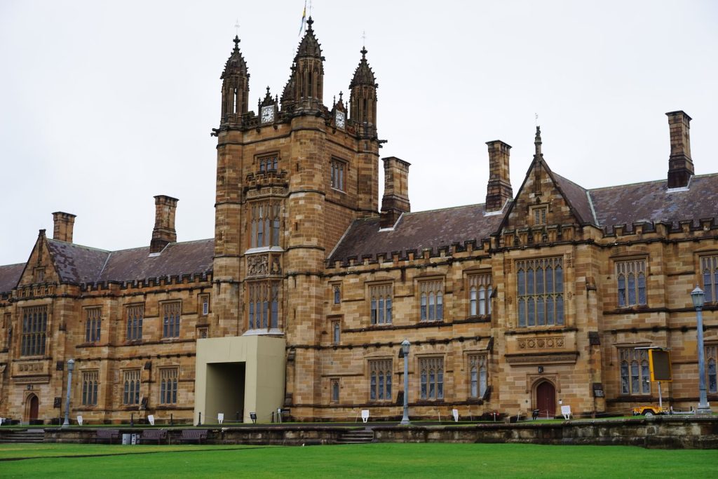 Historic University of Sydney sandstone building in Australia